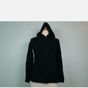 Karen Scott Black Hooded Sweater
